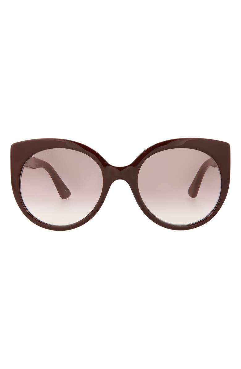 Gucci 55mm Best Round Sunglasses, Main, color, Burgundy Red