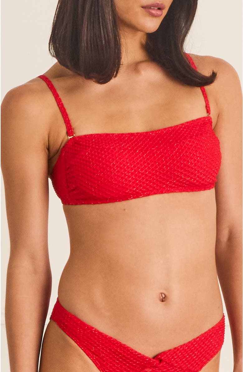 Aqua Blu Straight Front Mia Bandeau, Alternate, color, Red