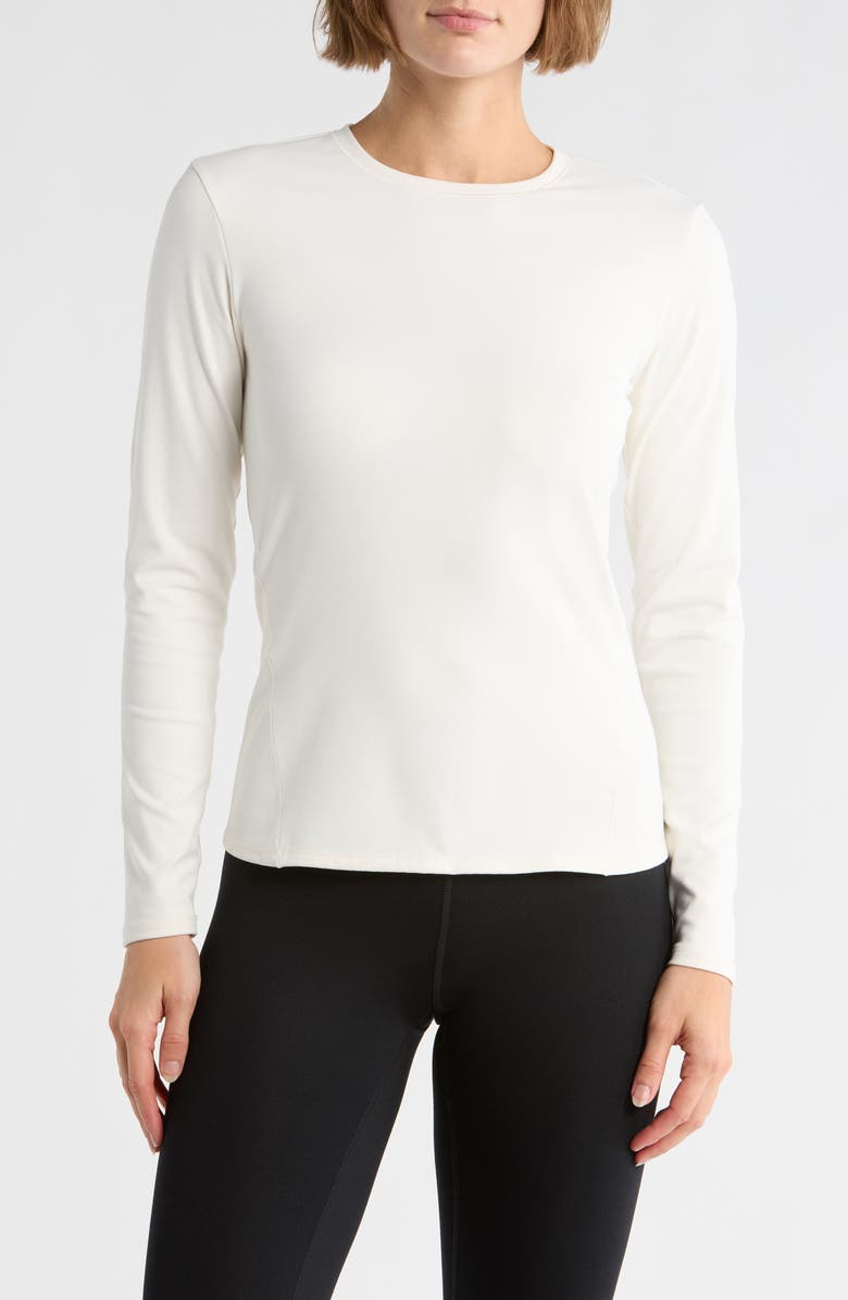 YOGALICIOUS Ultra Lush Zena Fitted Long Sleeve T-Shirts, Main, color, White Dove