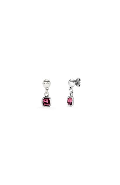 Earrings with Pink Crystals