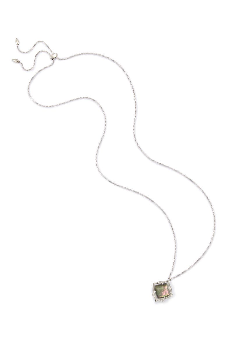 Kacey Pendant Necklace, Alternate, color, BLACK MOP/ SILVER