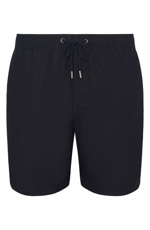 Stretch Linen Blend Pull-On Shorts