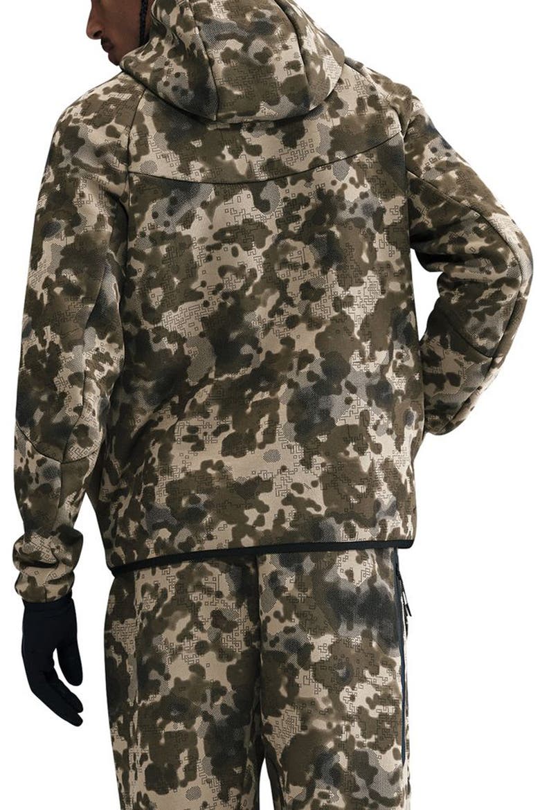 Tech Hooded Fleece Windrunner Jacket, Alternate, color, NEUTRAL OLIVE/ BLACK