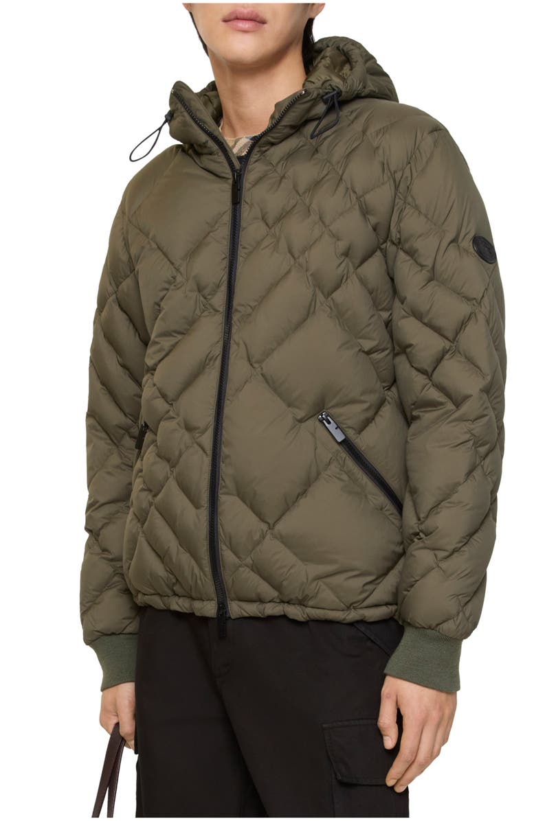 Burberry Check-stitch Nylon Doversgreen Puffer Jacket, Main, color, Marsh Green