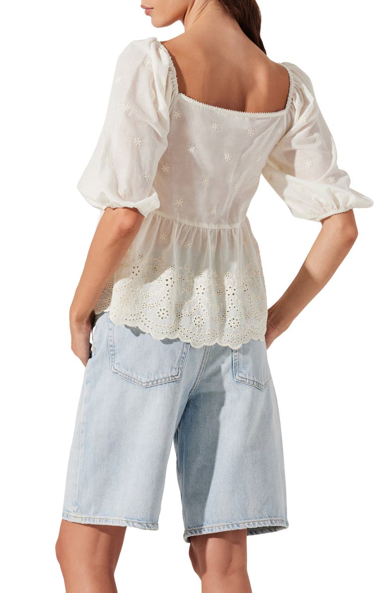 ASTR the Label Ezmae Tie Front Top, Alternate, color, Cream