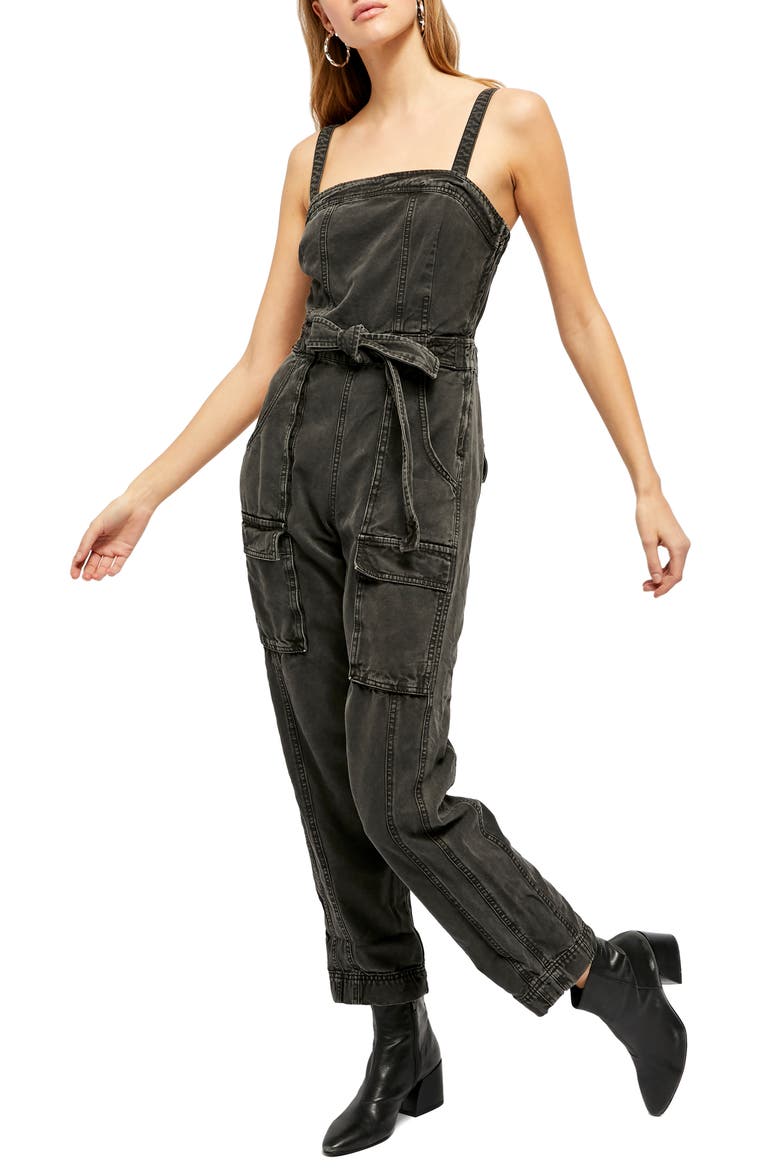 Go West Utility Jumpsuit, Main, color, WASHED BLACK