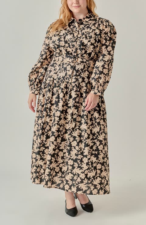 Floral Print Cotton Midi Dress