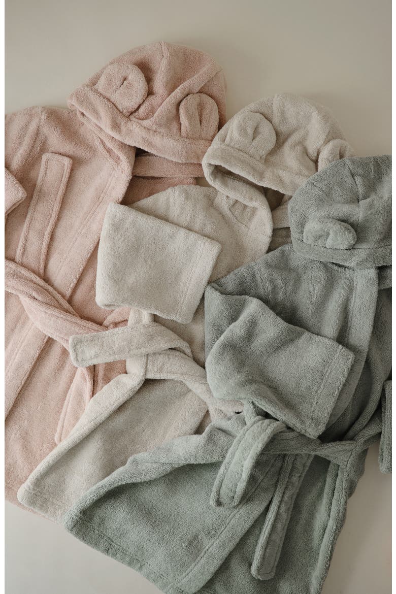 Bear Organic Cotton Terry Robe, Alternate, color, FOG