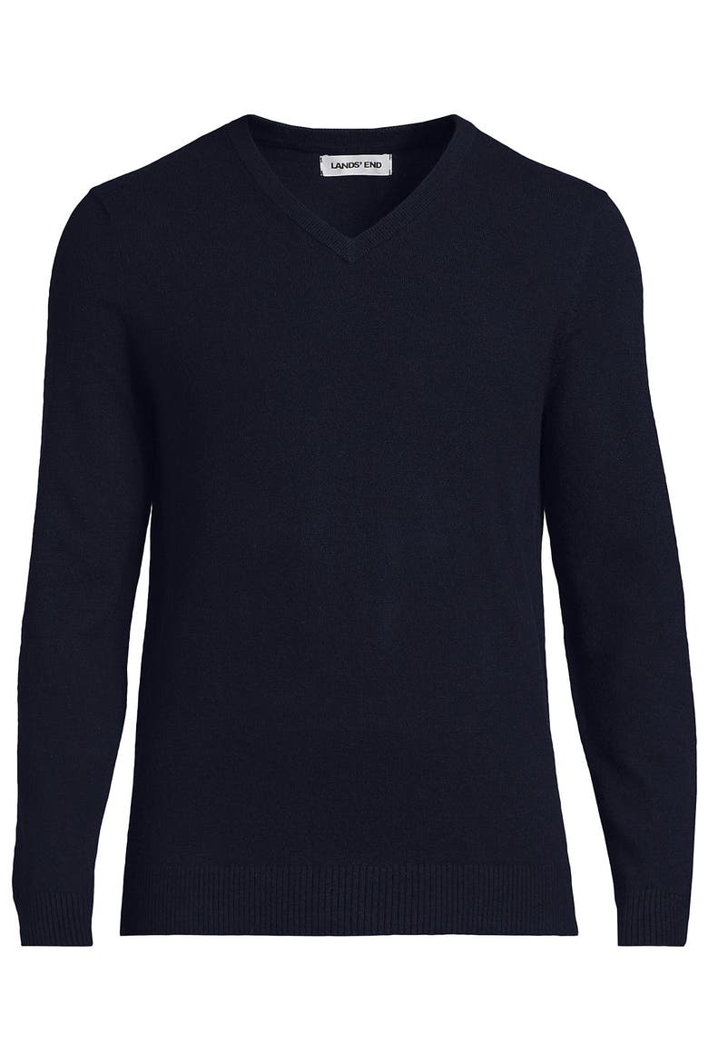 CashTouch V Neck Sweater, Alternate, color, Navy Heather