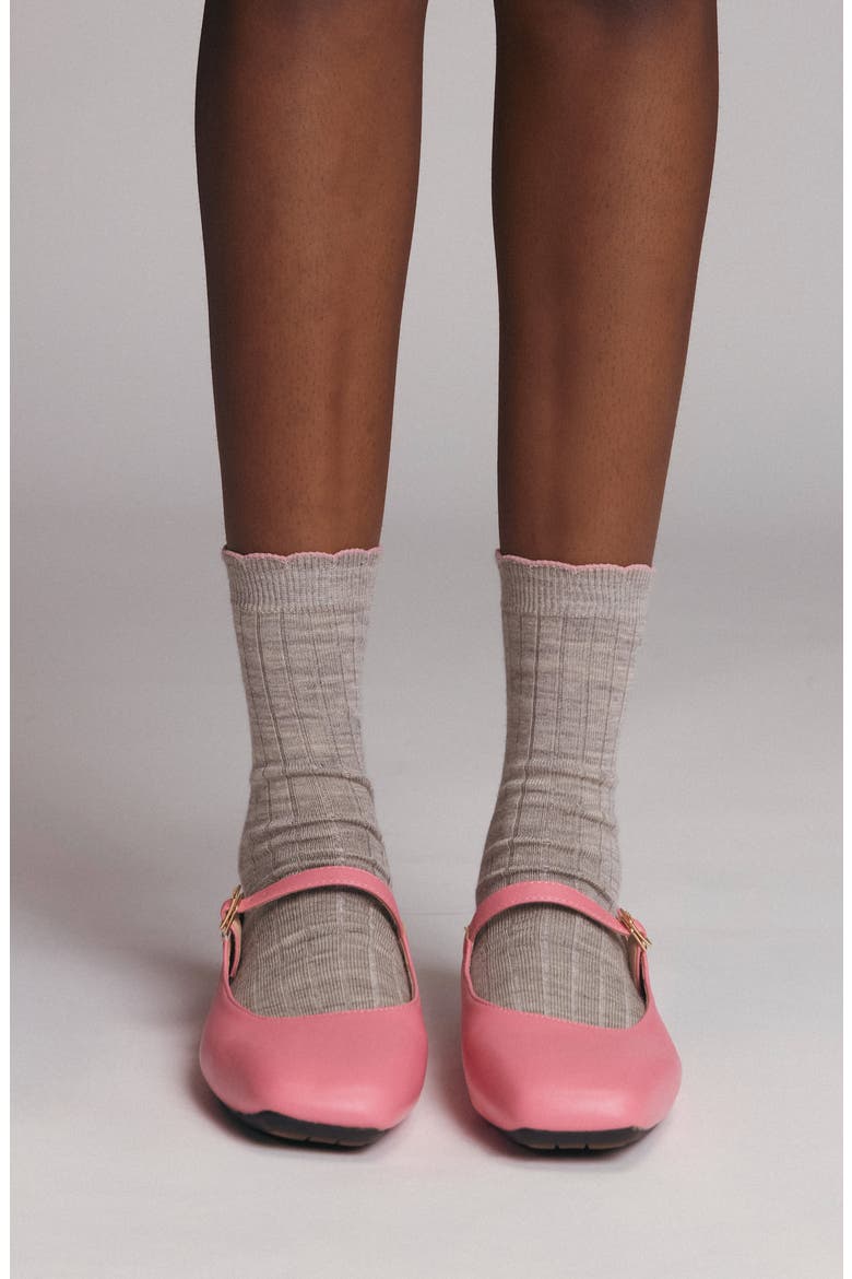 Assorted 2-Pack Scalloped Rib Crew Socks, Alternate, color, GREY