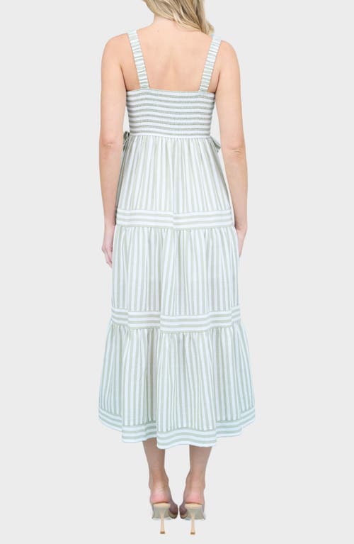 BLU PEPPER BLU PEPPER STRIPE MIDI SUNDRESS 