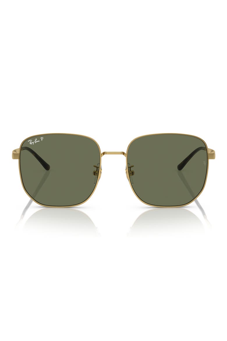 57mm Polarized Square Sunglasses, Main, color, ARISTA / DARK GREEN POLAR
