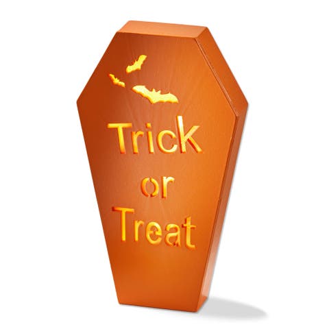 Trick or Treat Coffin LED Decor - Halloween Indoor Sculpture
