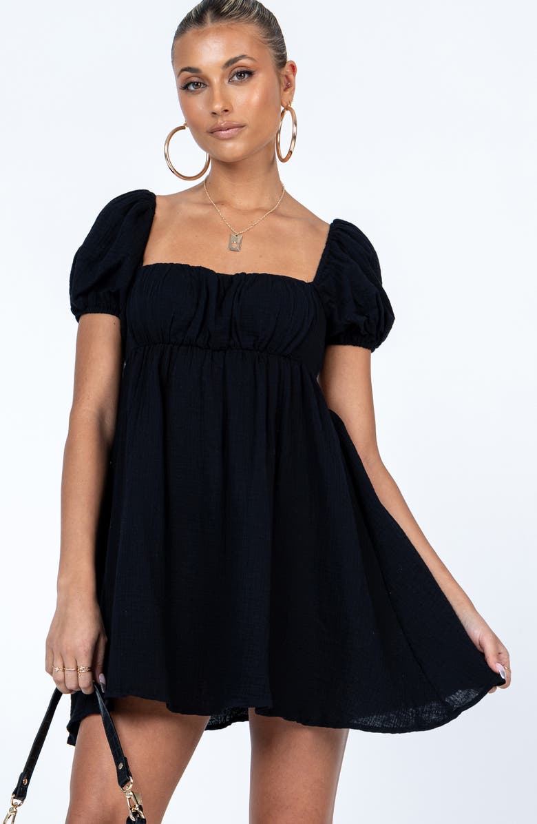 Princess Polly Let's Dance Cotton Minidress, Alternate, color, Black