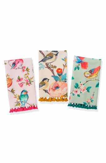 Tiramisu Avian Bloom Set of 3 Cotton Kitchen Towels