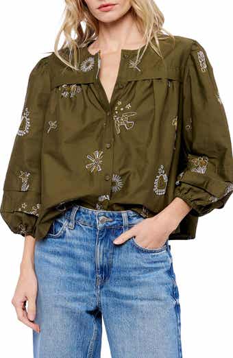 CIEBON Liliane Embroidered Cotton Top