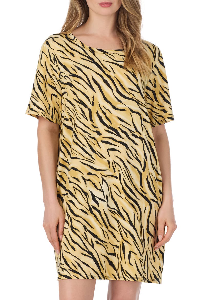 Short Sleeve Nightshirt, Main, color, TANPRINT