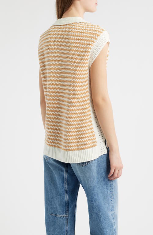 Wit & Wisdom Stripe Sleeveless Johnny Collar Sweater