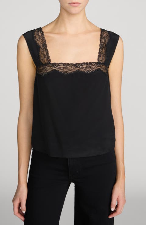 The Chandelier Lace Trim Silk Camisole