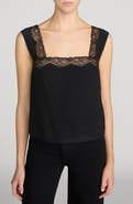 FRAME The Chandelier Lace Trim Silk Camisole
