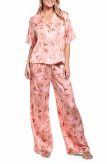 Midnight Bakery Tropical Print Button-Up Top & Pants Pajamas