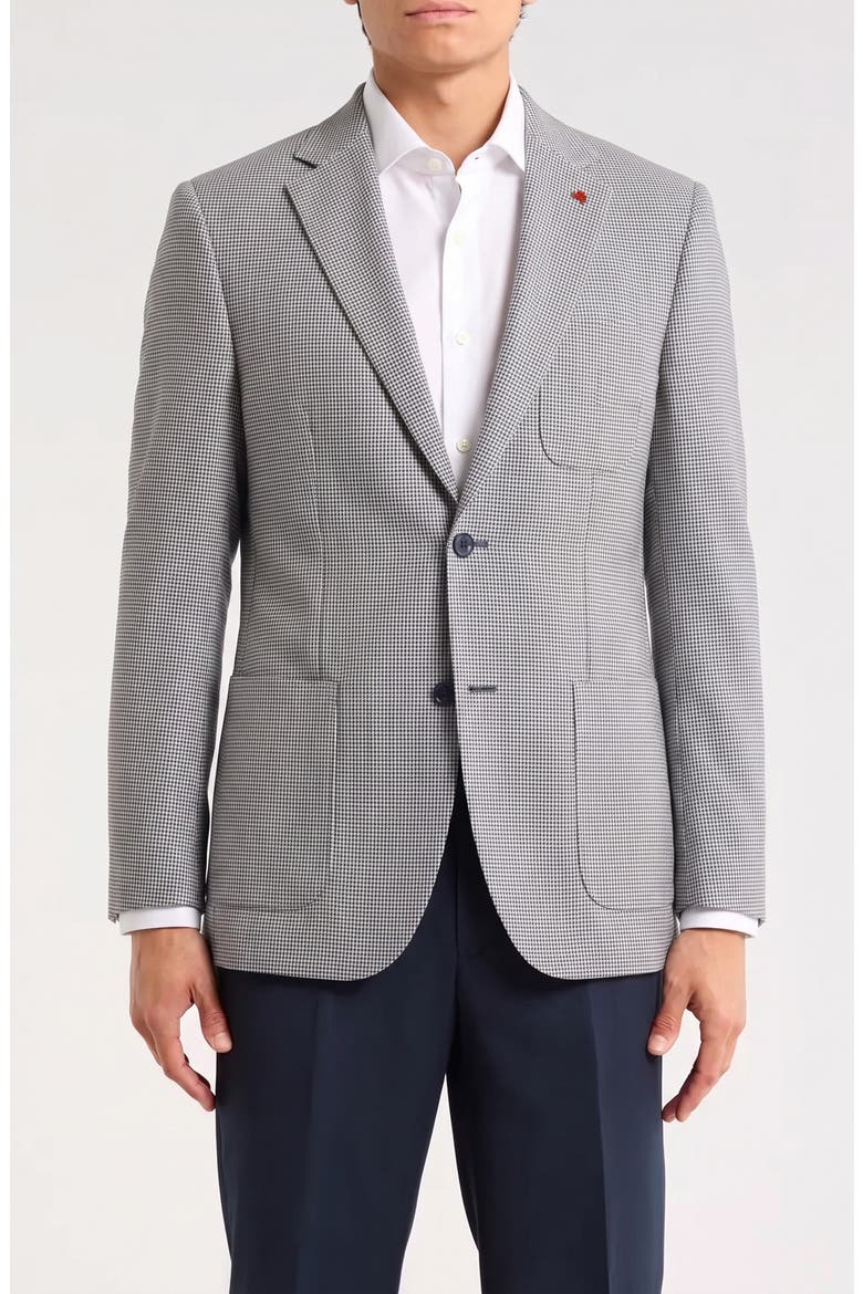 Houndstooth Jersey Blazer, Main, color, BLUE