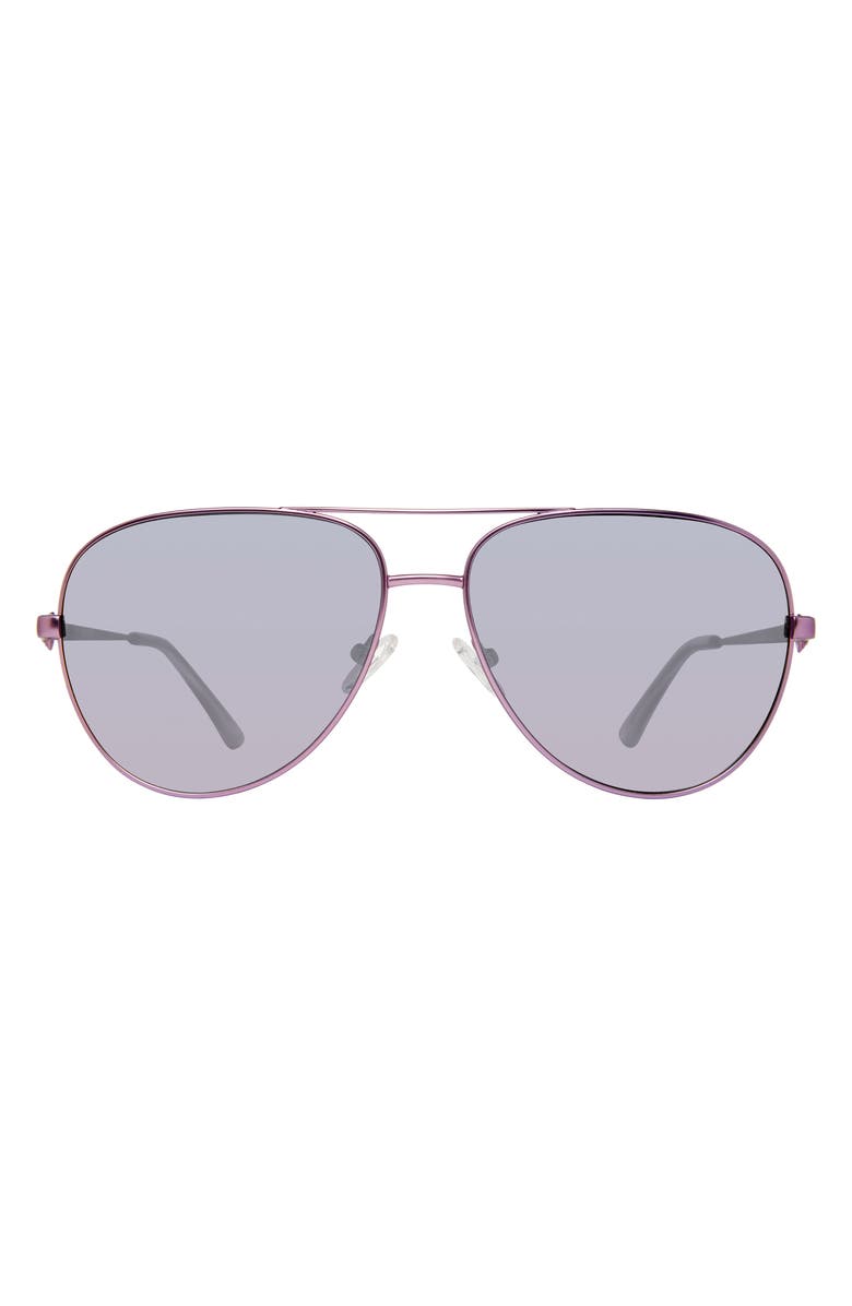 Kurt Geiger London Shoreditch 62mm Oversize Aviator Sunglasses, Main, color, Lilac/ Violet Decor Ar