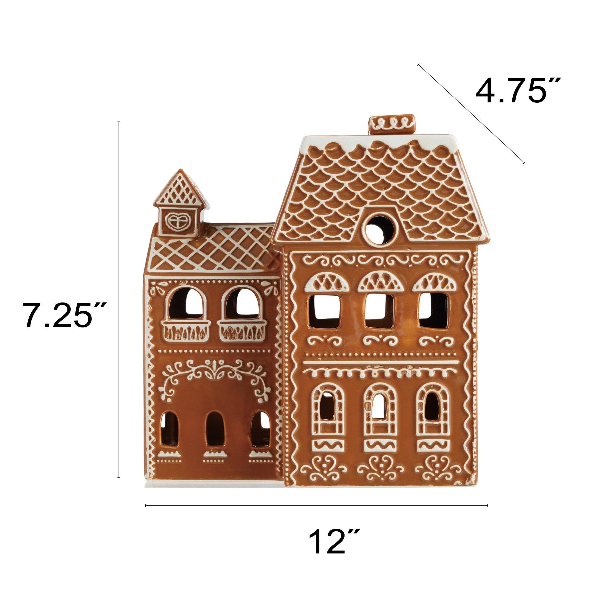 Olive Grove Dolomite Clay Gingerbread House with Glazed Detailing ...