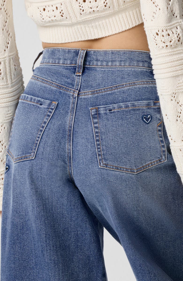 Florence by Mills Total Softie Heart Wide Leg Jeans, Alternate, color, Med Wash
