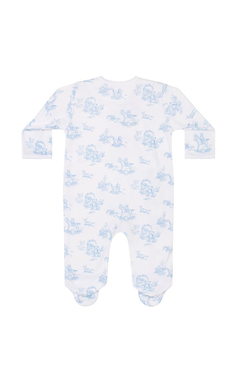 Nellapima Blue Toile Crossover Footie - Baby, Alternate, color, Blue