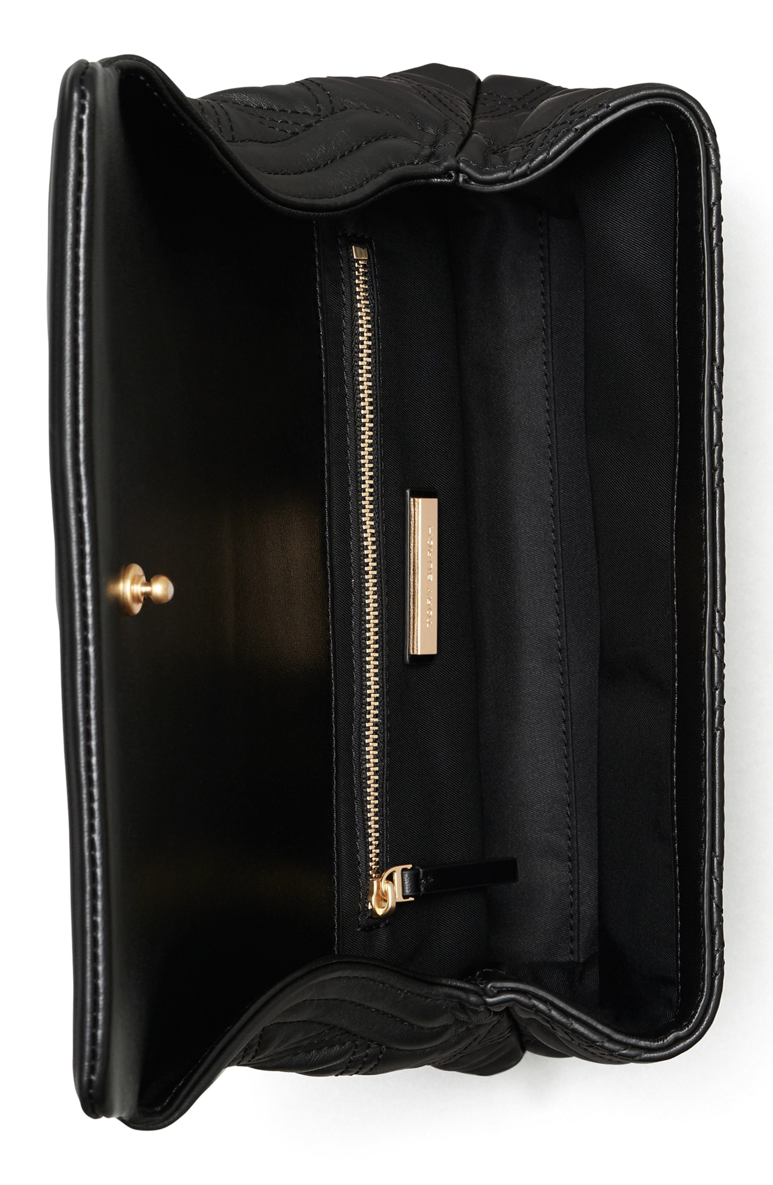 Tory Burch Fleming Soft Quilted Leather Clutch, Alternate, color, 