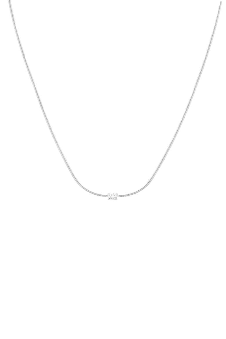 Sterling Silver 18k Gold Plated Sena Necklace Dainty Sparkle Everyday, Main, color, Silver