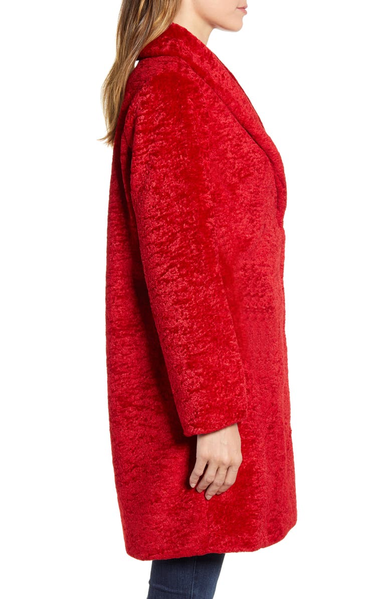 Rachel Parcell Faux Shearling Shawl Collar Coat, Alternate, color,