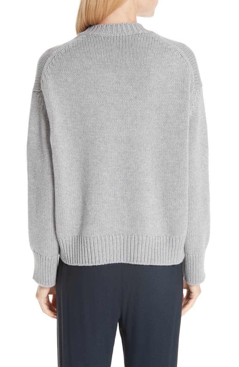 Mansur Gavriel Rib Trim Cashmere Sweater, Alternate, color, 