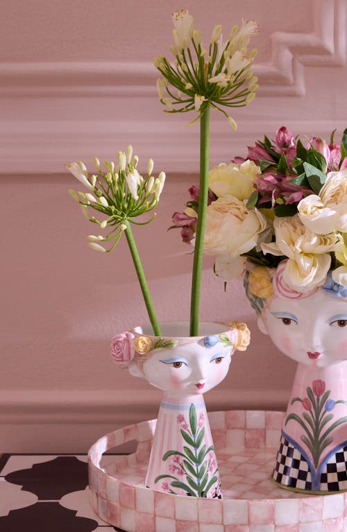 Mackenzie-childs Mackenzie Childs Rosy Meadow Short Lady Vase In Multi