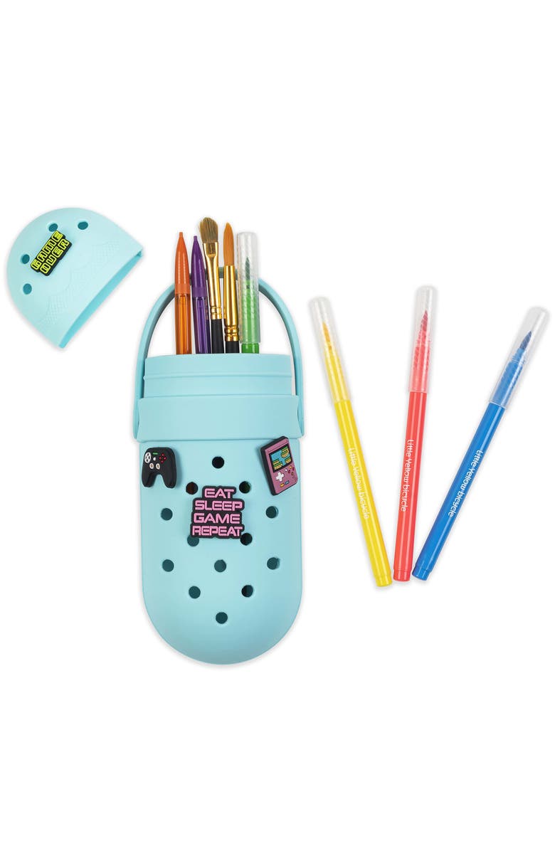 Little Yellow Bicycle Charm Pencil Case, 4 Video Game Decoration Charms, Alternate, color, Multicolored