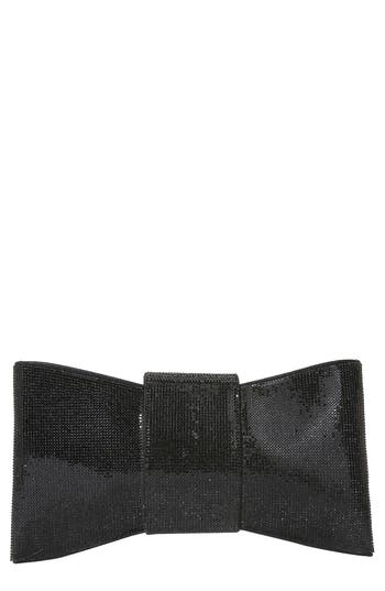 Berness Rhinestone Bow Clutch In Black