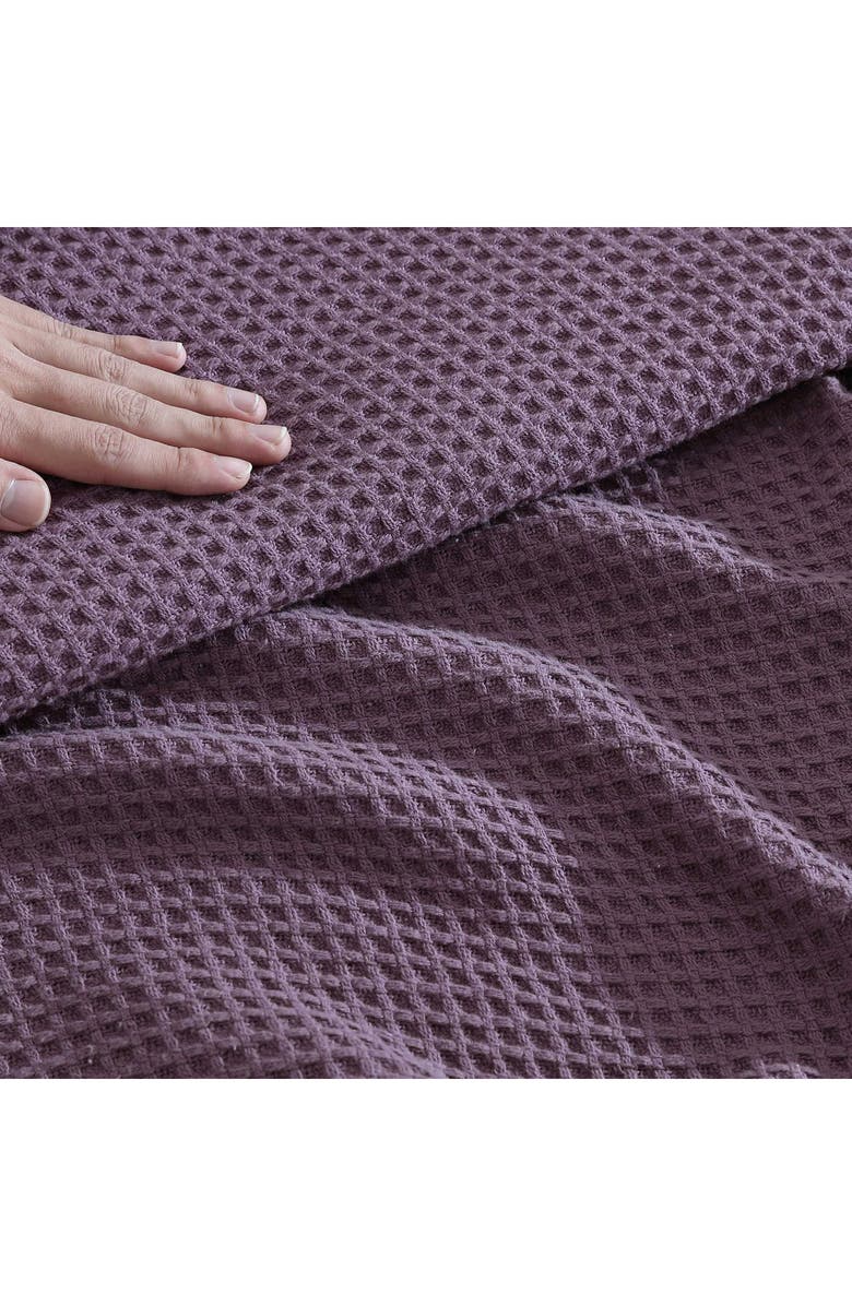 Eddie Bauer Premium Cotton Waffle Throw Blanket, Alternate, color, Purple