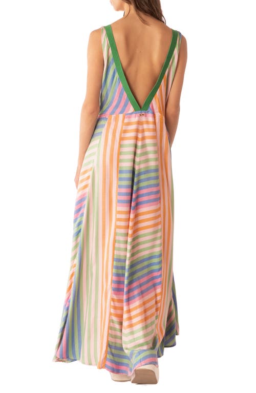 Maaji Lewis Mixed Stripe Cover-up Maxi Dress In Multi