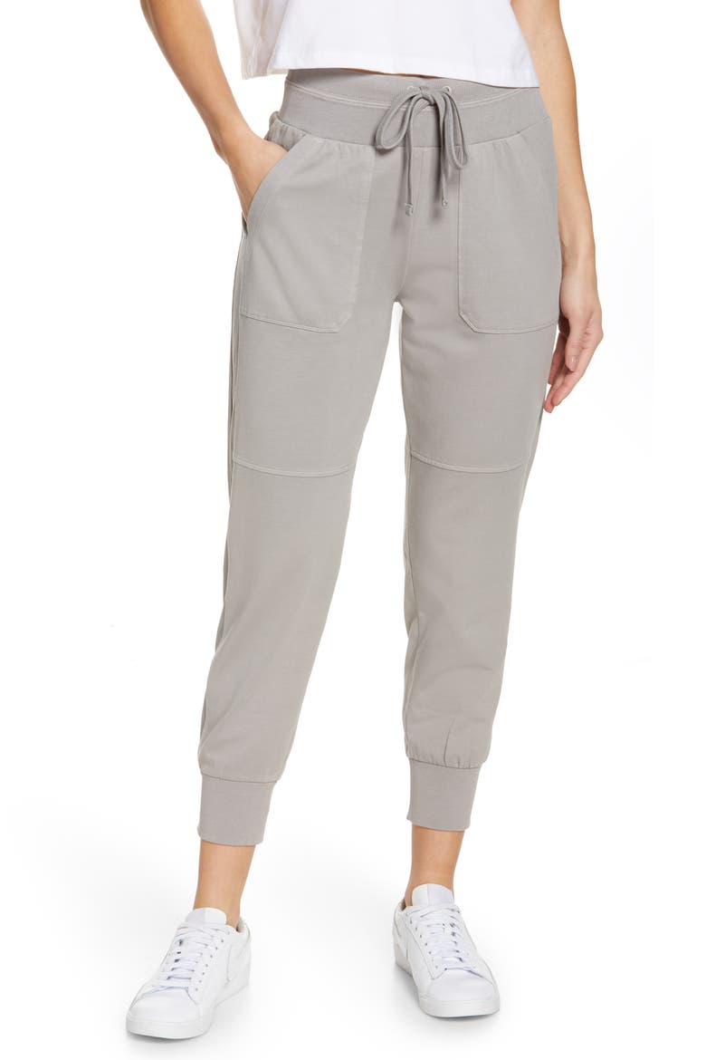 Washed Organic Cotton Ankle Joggers, Main, color, GREY ALLOY