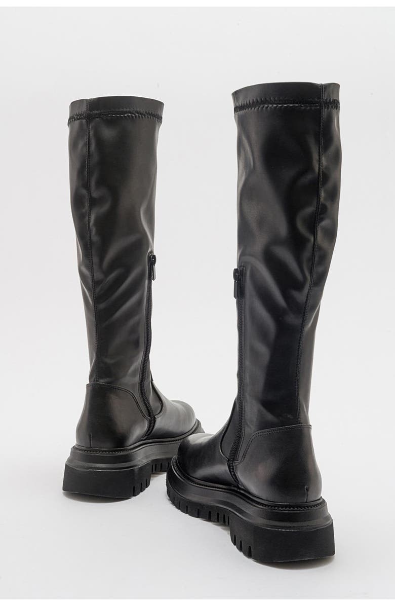 Prologue Shoes Henin Stretch Boot, Alternate, color, Black Stretch Faux Leather