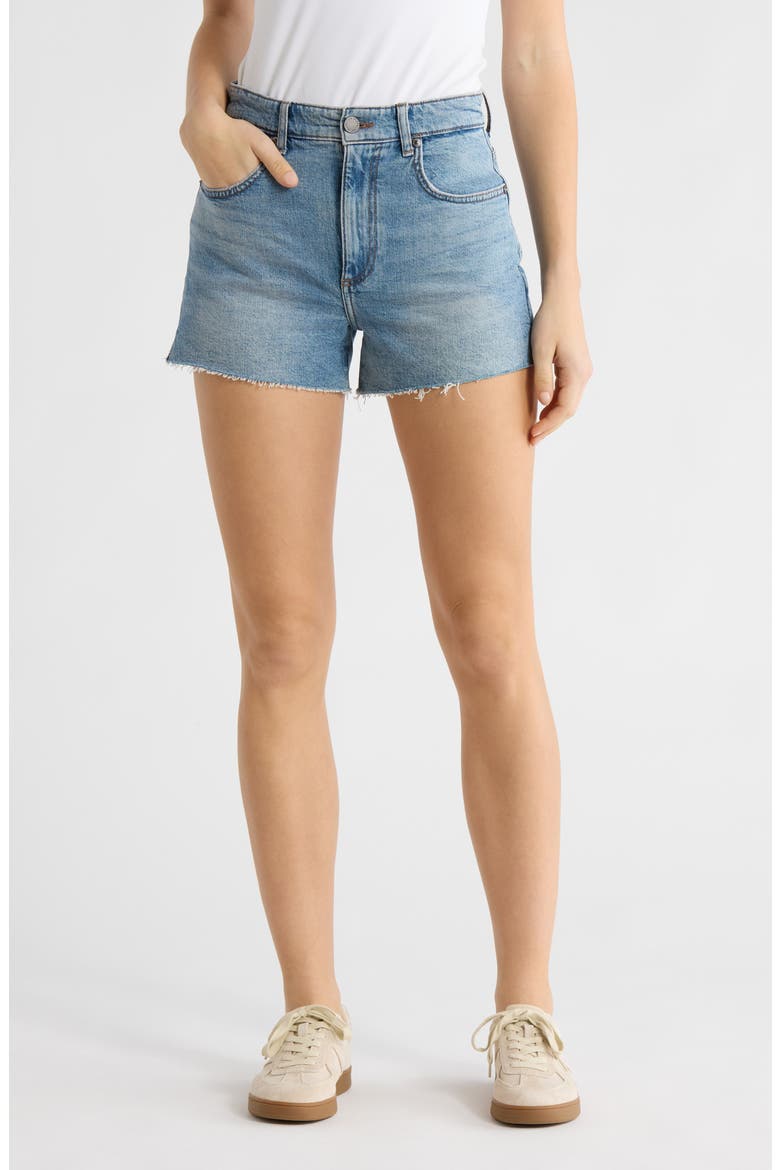 High Waist Denim Cutoff Shorts, Main, color, SOUTHWEST