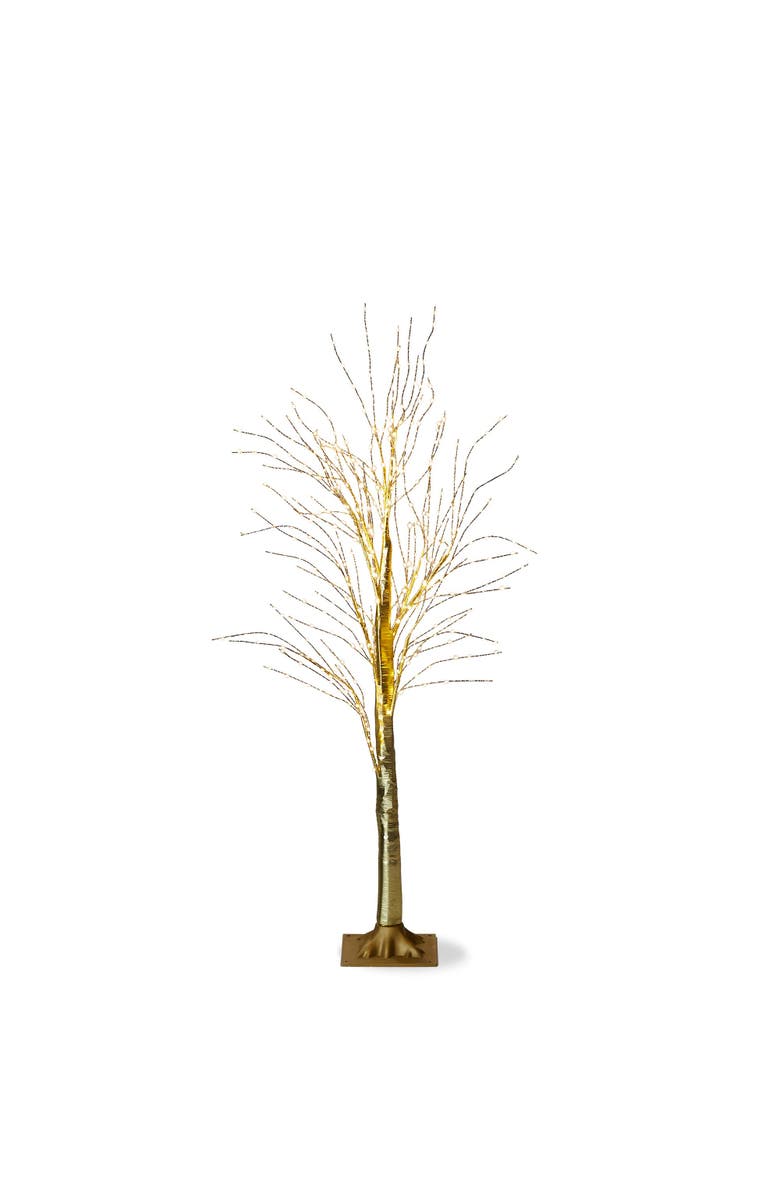 tag Gold Twinkle LED Pine Tree Artificial Holiday Decor Indoor, Main, color, Gold