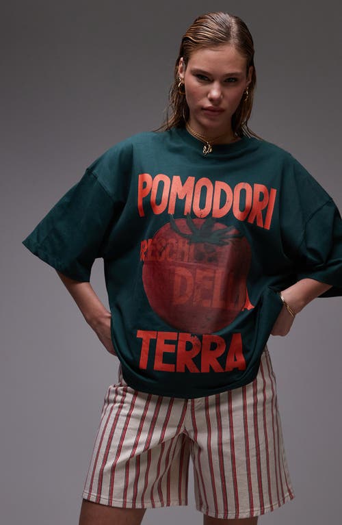 Topshop Pomodori Oversize Cotton T-shirt