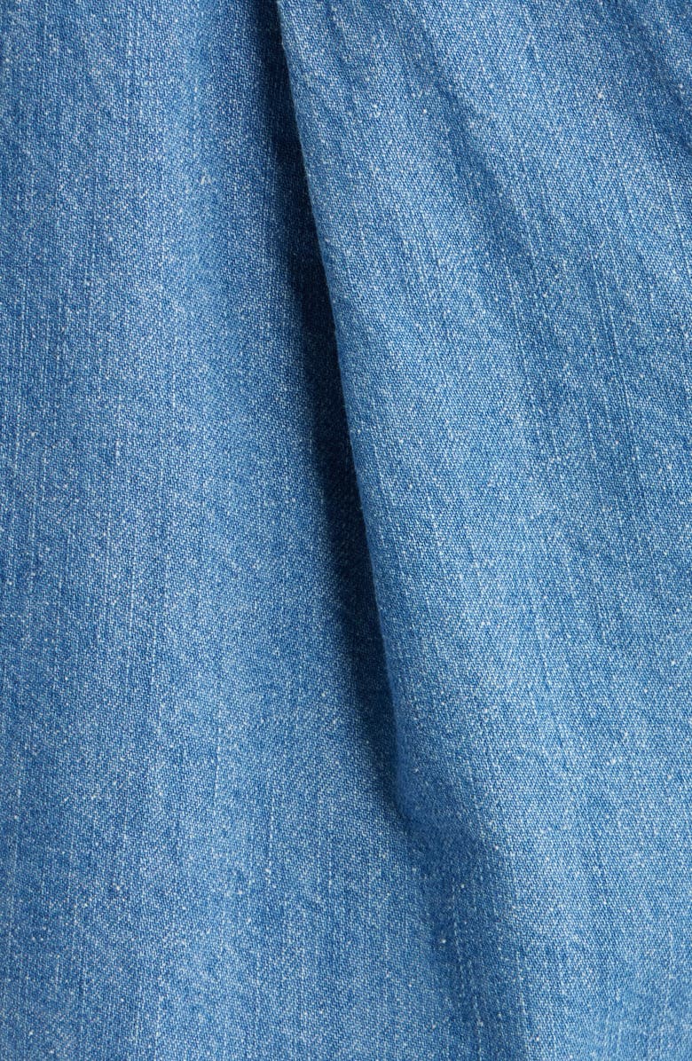 FARM Rio Ruffled Denim Romper, Alternate, color, Denim