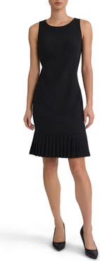 KASPER Pleated Sleeveless Sheath Dress