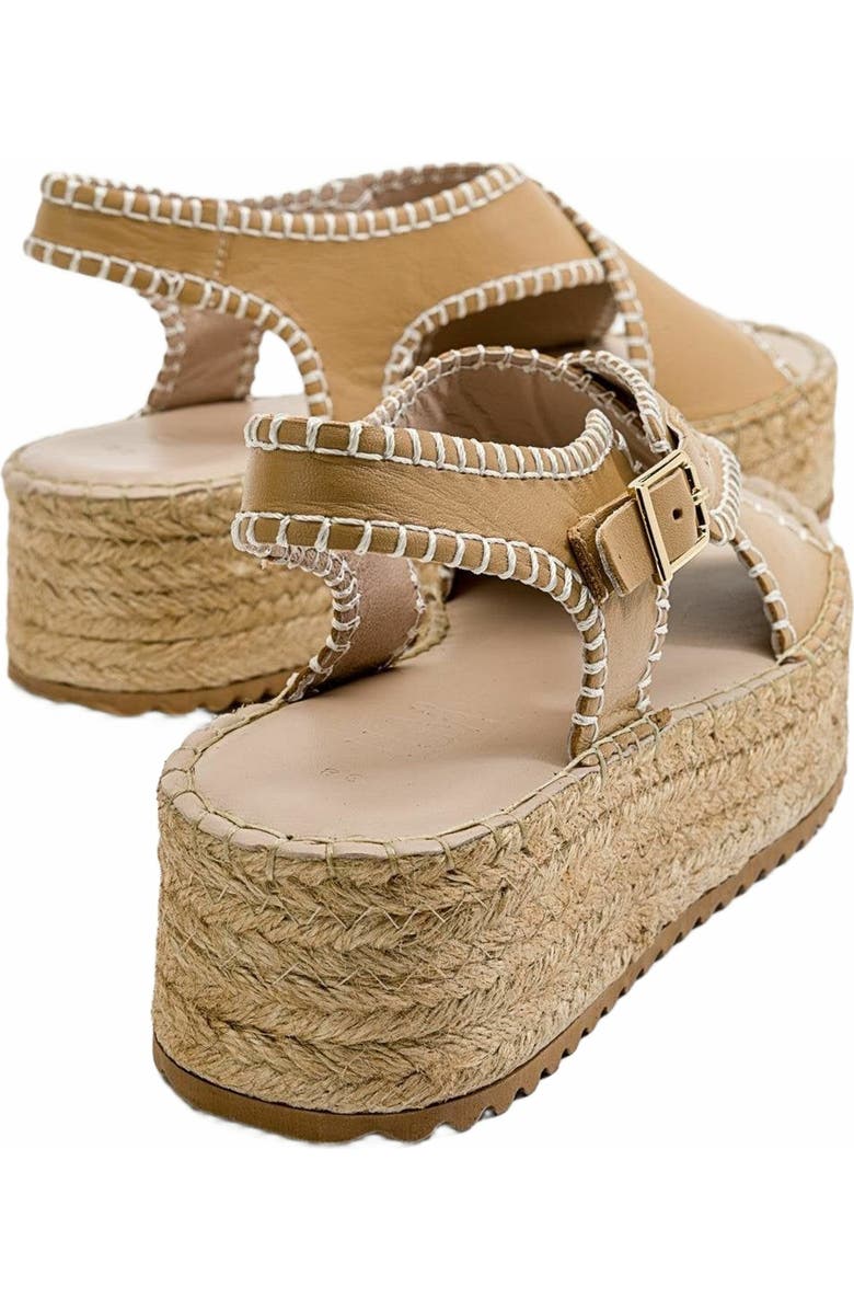 Forever & Always Shoes Bellezza Leather Platform Sandal, Alternate, color, Dark Beige Leather