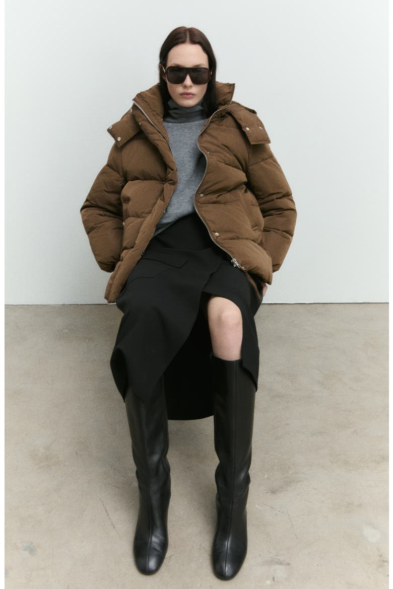 Channel Quilted Coat, Alternate, color, MEDIUM BROWN