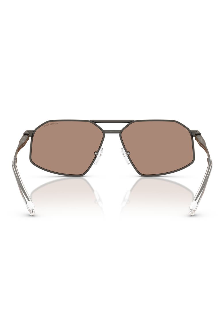 60mm Irregular Sunglasses, Alternate, color, MATTE GUNMETAL / HUSK MIRROR