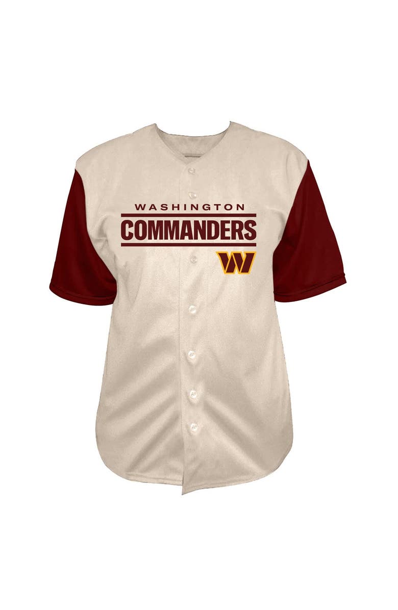 FANATICS Men
s Fanatics Jayden Daniels Cream Washington Commanders Big
Tall Baseball Button-Up Shirt, Alternate, color, Cream